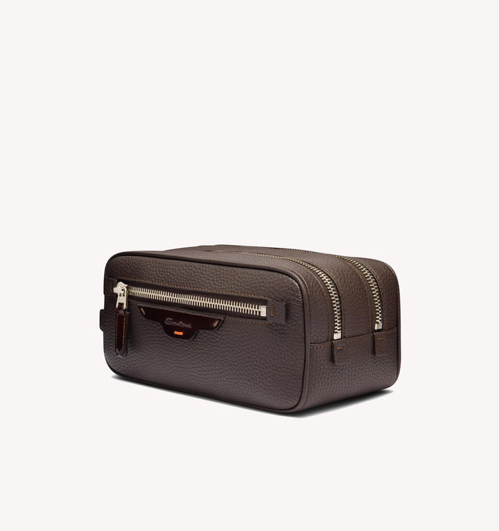 Santoni Beauty Case in Dark Brown