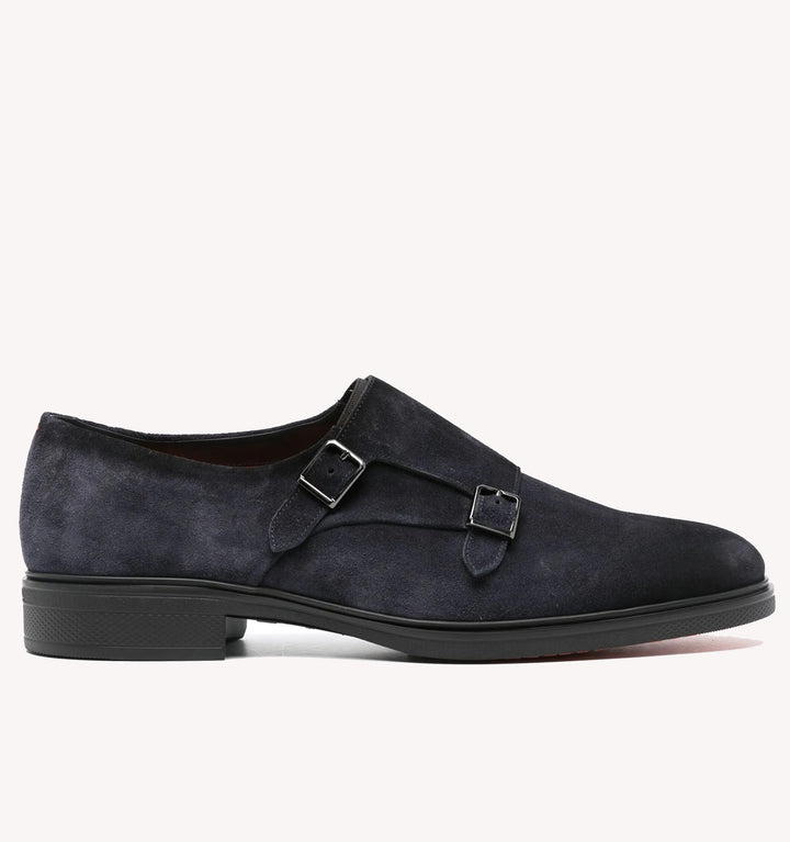 Santoni Easy Monk Strap Loafer in Navy