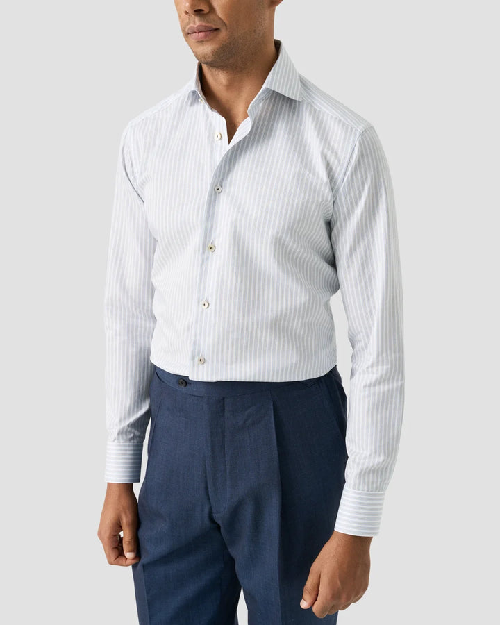 Eton Stripe Dress Shirt in White Multi