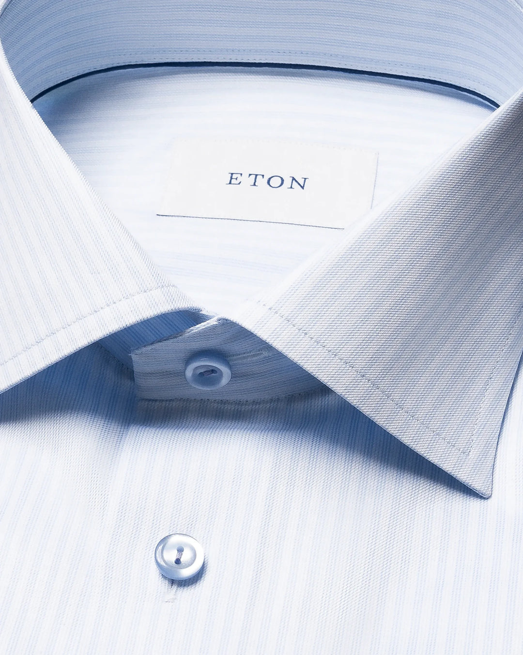 Eton Stripe Dress Shirt in Light Blue