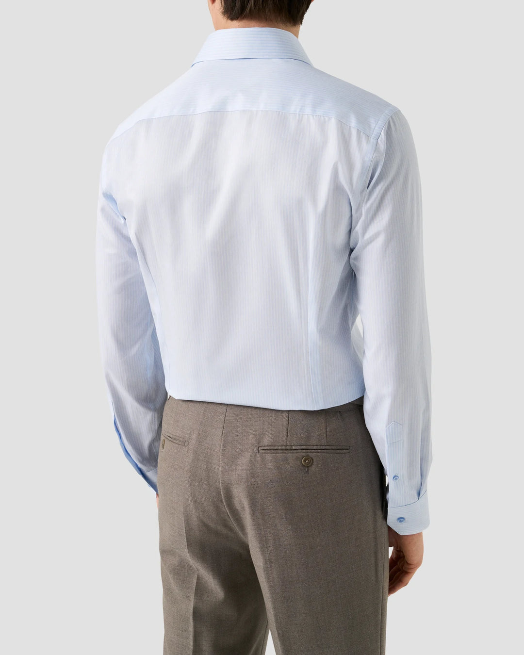 Eton Stripe Dress Shirt in Light Blue
