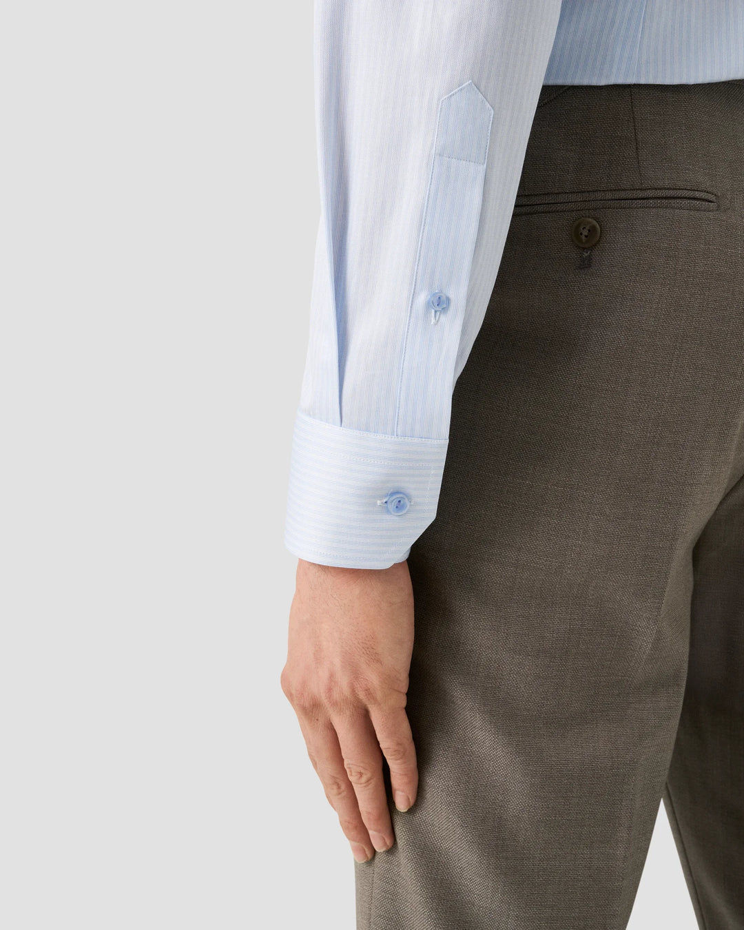 Eton Stripe Dress Shirt in Light Blue