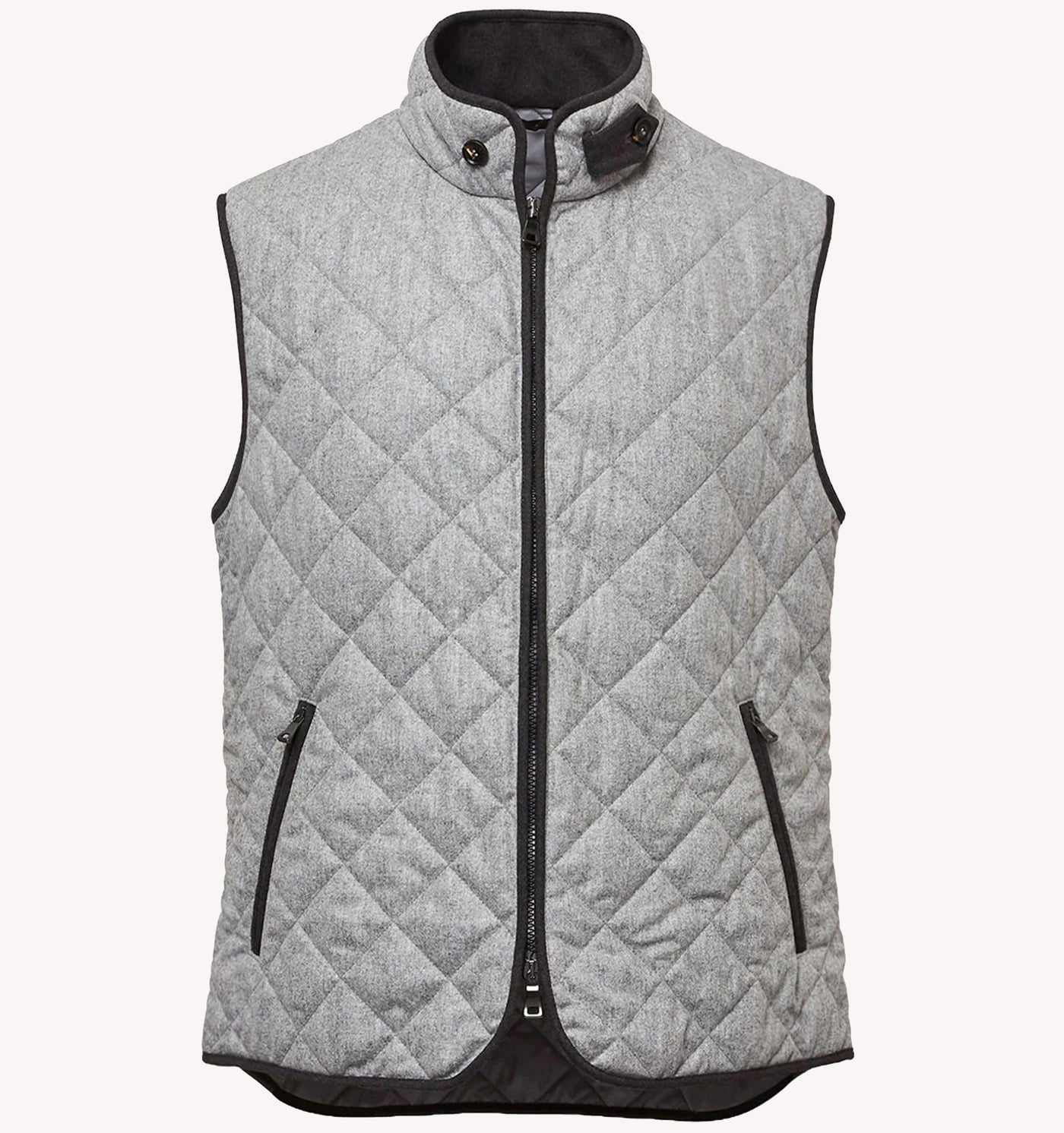 Waterville Quilted Theo Vest in Pearl Grey
