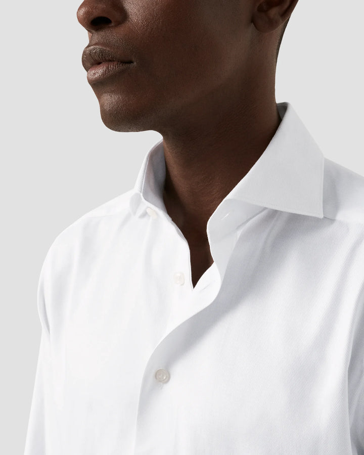 Eton Calvary Twill Dress Shirt in White