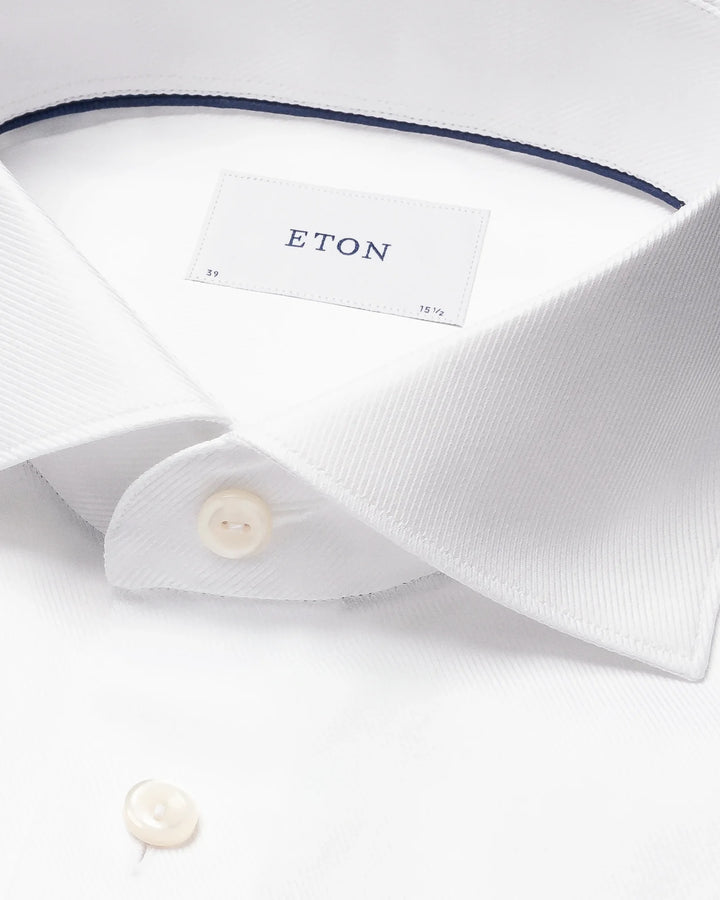 Eton Calvary Twill Dress Shirt in White