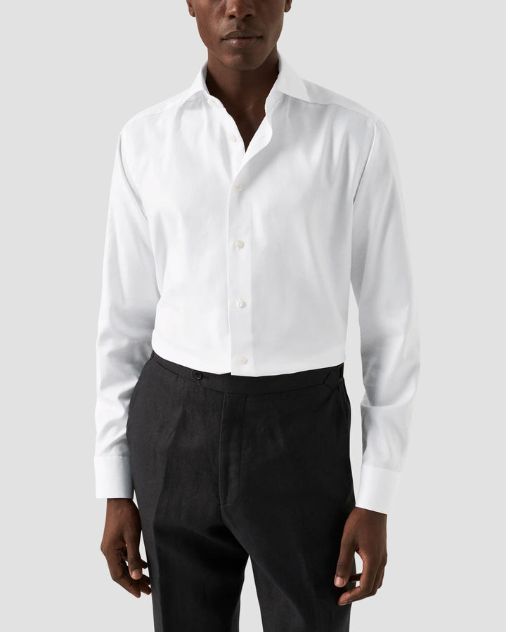 Eton Calvary Twill Dress Shirt in White