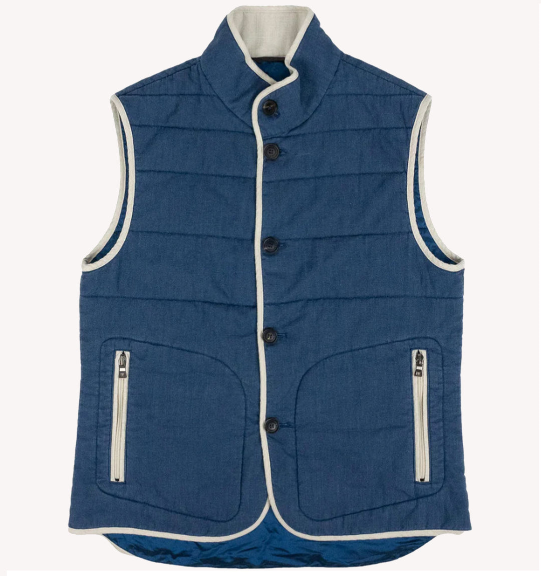 Waterville Lino Vest in Blue