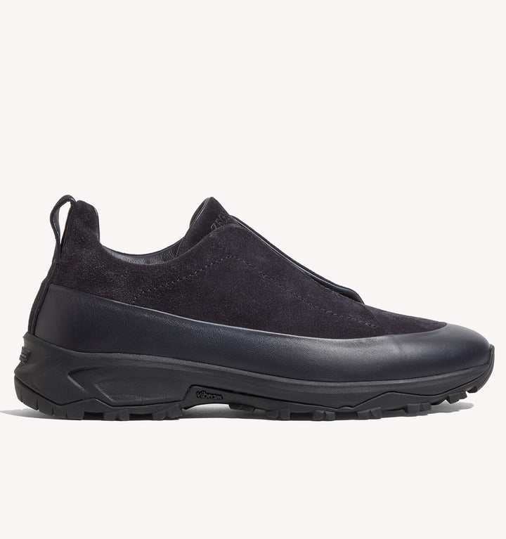 Zegna Triple Stitch Suede Monte Sneaker in Navy Blue