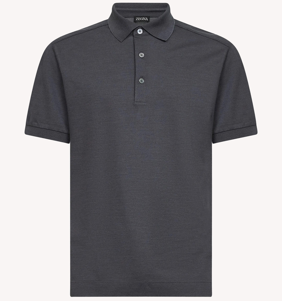 Zegna Knit Polo in Charcoal
