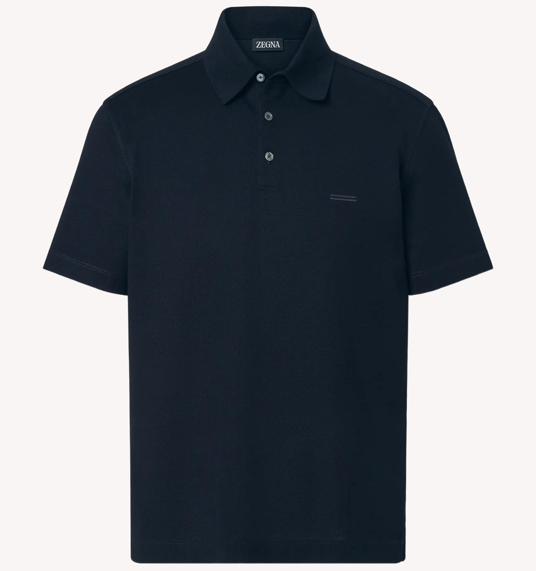 Zegna Piqué Polo in Navy