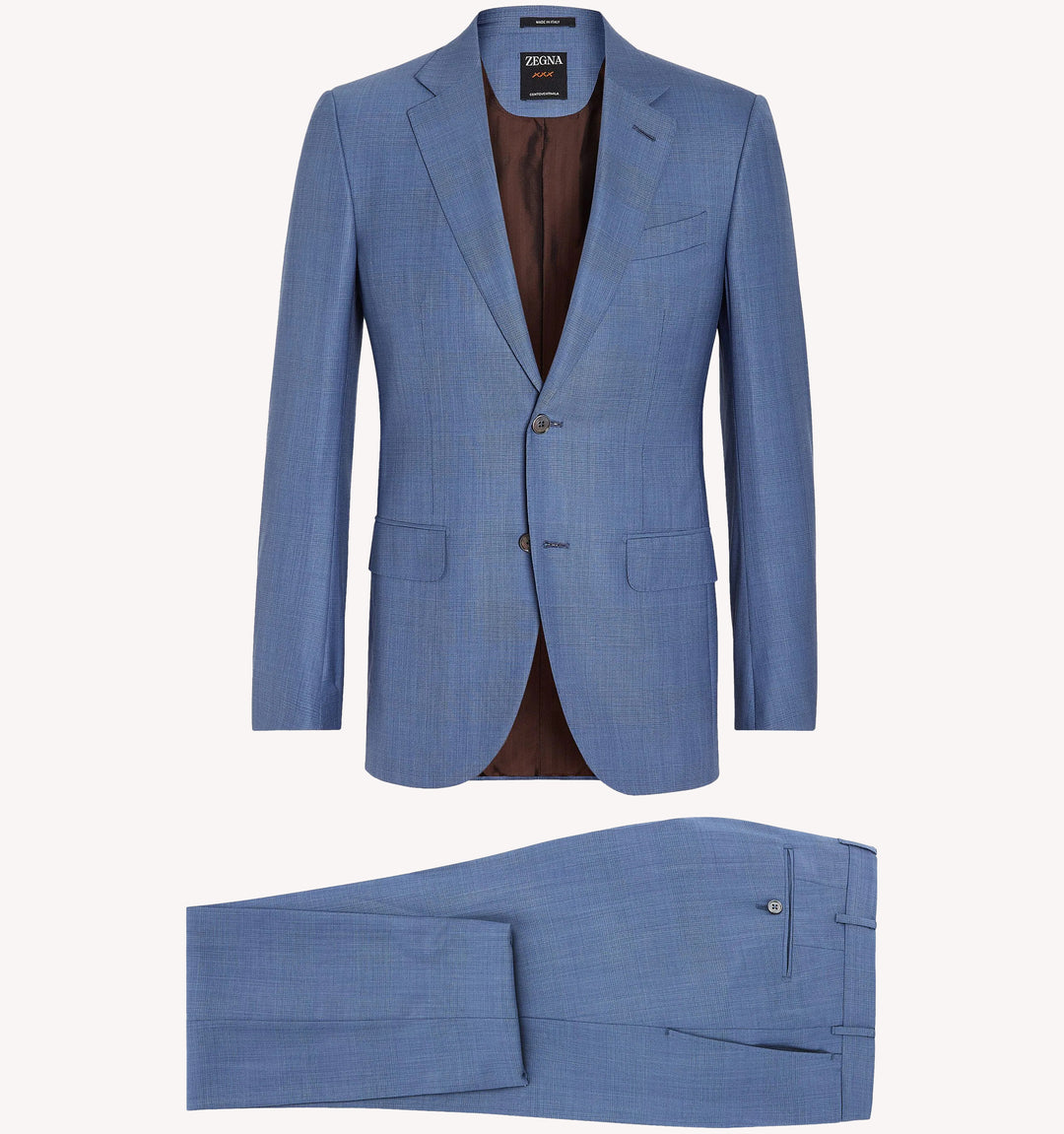 Zegna Plaid Check Suit in Blue