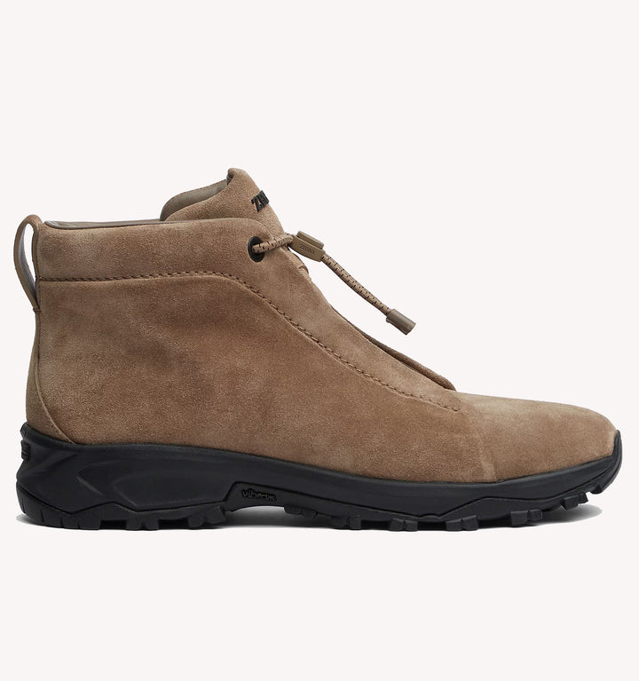 Zegna Triple Stitch Suede Boot in Taupe