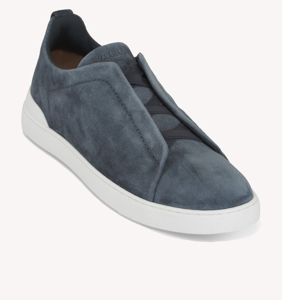 Zegna Triple Stitch Suede Sneaker in Teal