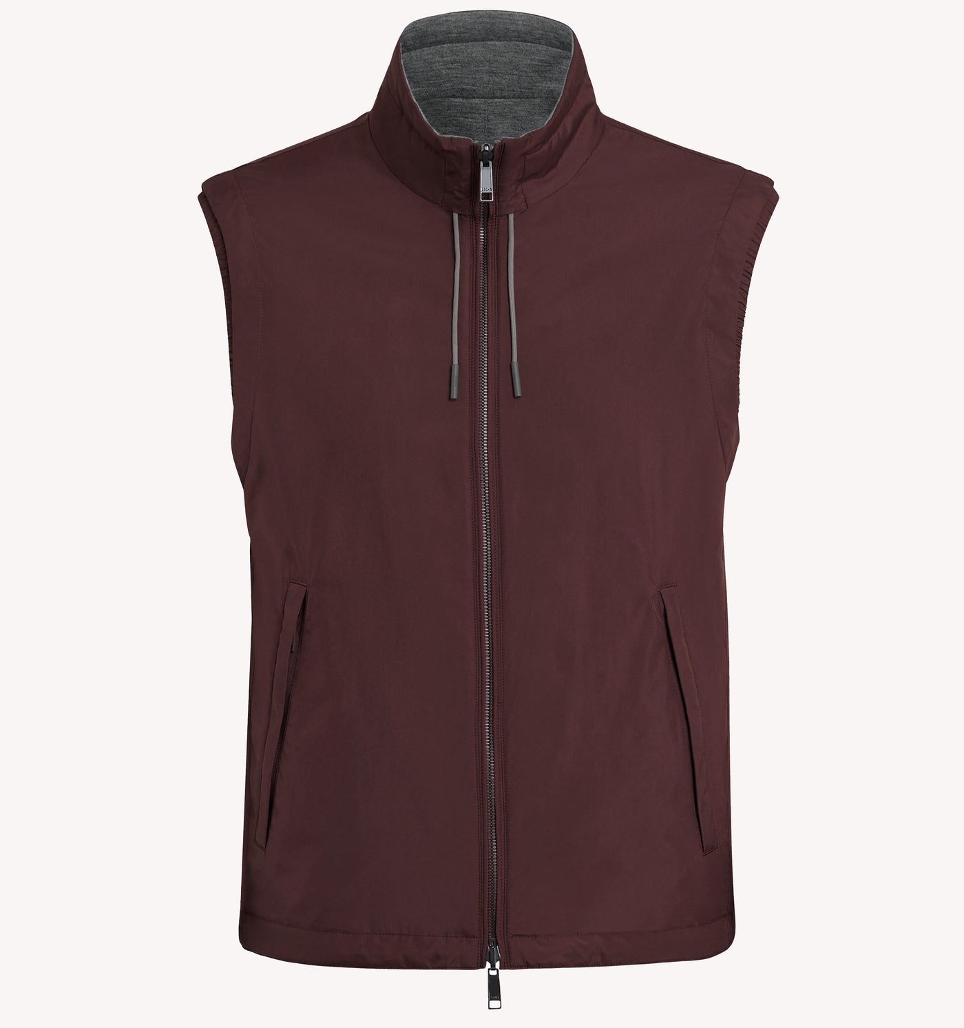 Zegna Reversible Technical Vest in Eggplant Grey