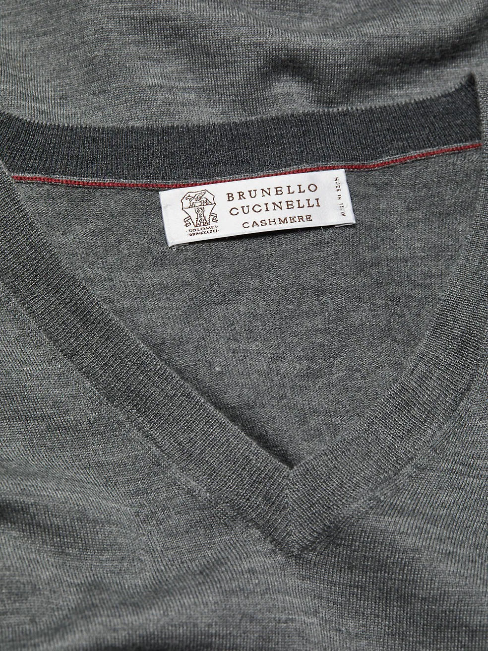 Brunello Cucinelli V-Neck Sweater in Charcoal