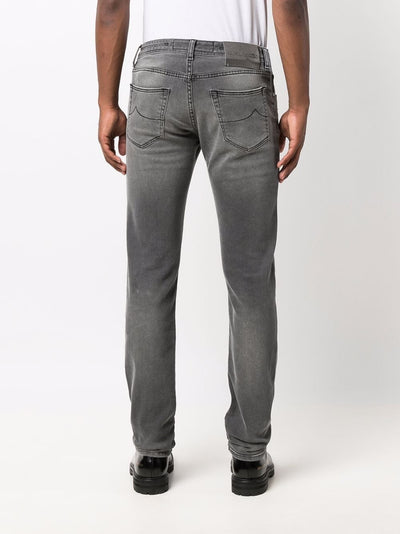 Jacob Cohen Straight Leg Jeans in Washed Black