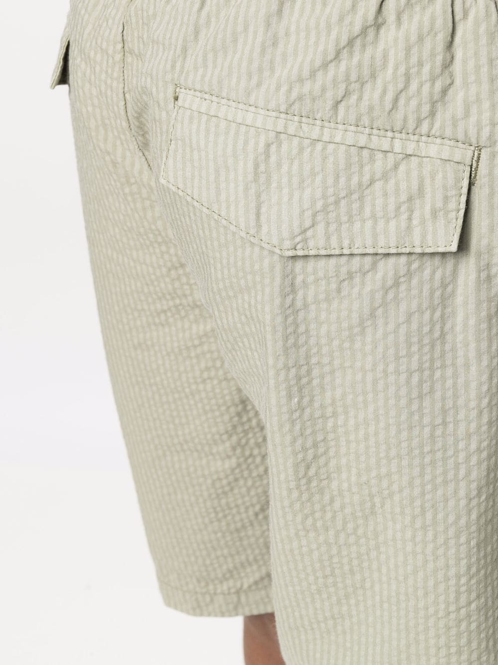 Eleventy Striped Bermuda Shorts in Military Green
