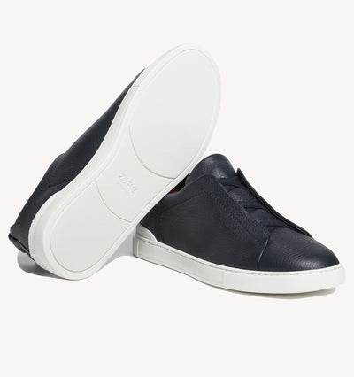 Zegna Triple Stitch Sneaker in Navy
