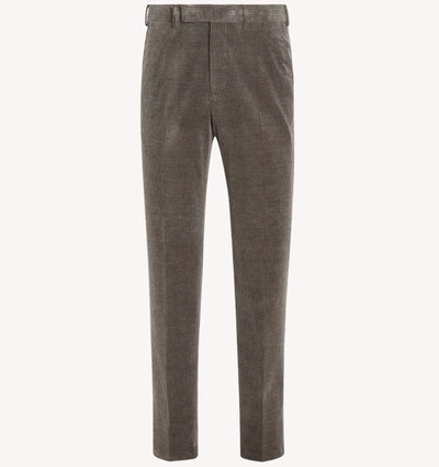 Zegna Corduroy Sport Trousers in Grey Brown