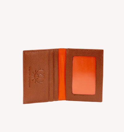 Martin Dingman Edward Glazed Wallet in Saddle Tan