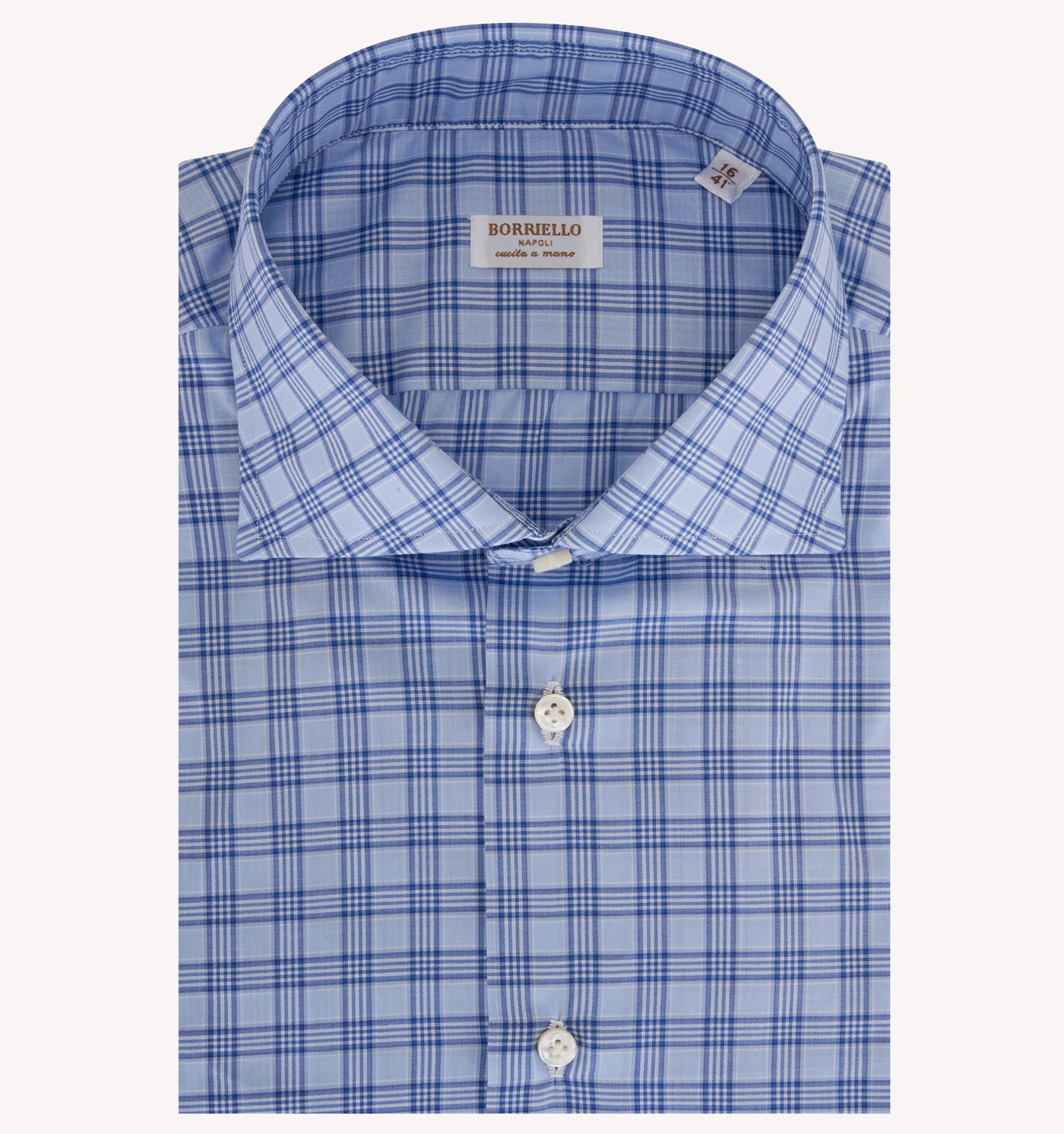Borriello Plaid Dress Shirt in Light Blue