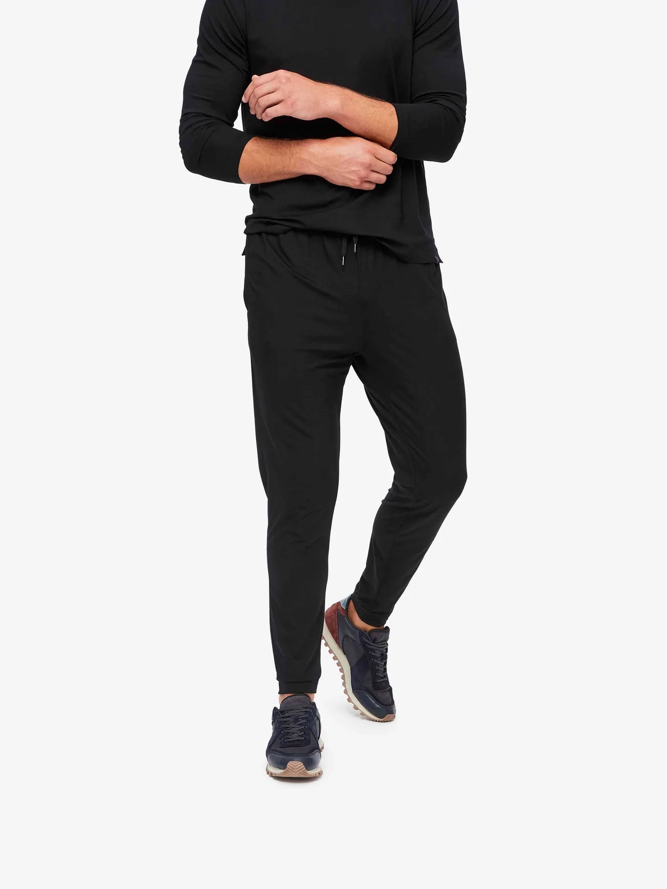 Derek Rose Basel Track Pants in Black