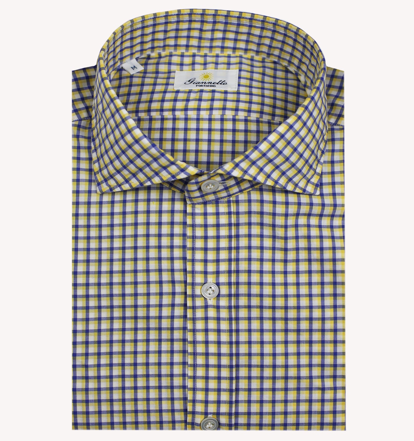 Giannetto Check Sport Shirt in Blue Yellow