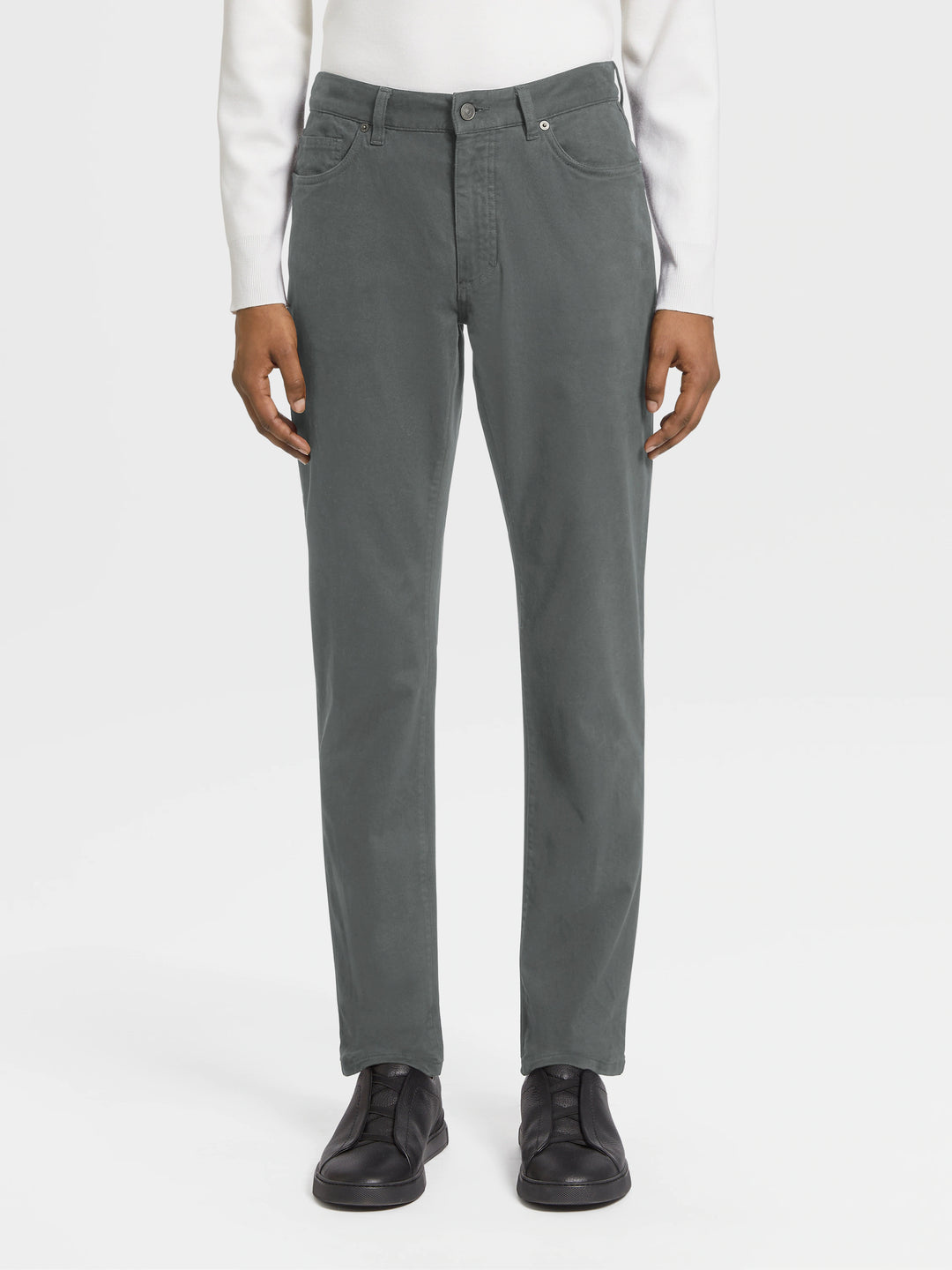 Zegna City 5-Pocket Pant in Light Grey