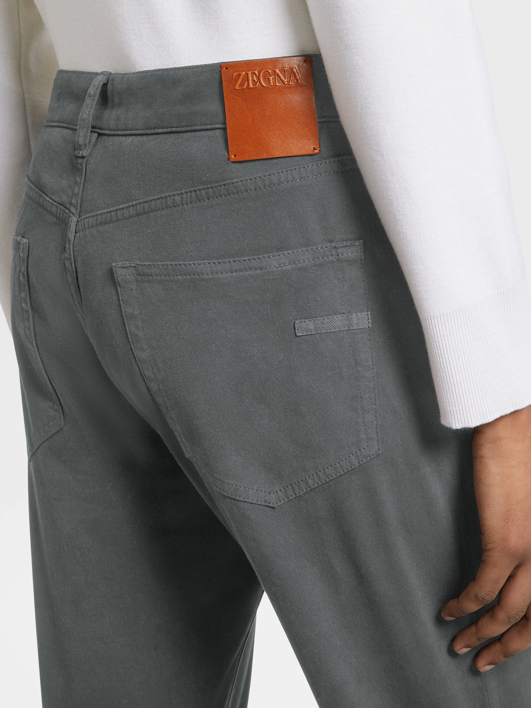 Zegna City 5-Pocket Pant in Light Grey