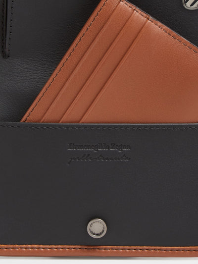 Zegna Vicuna Leather Mini Wallet in Brown