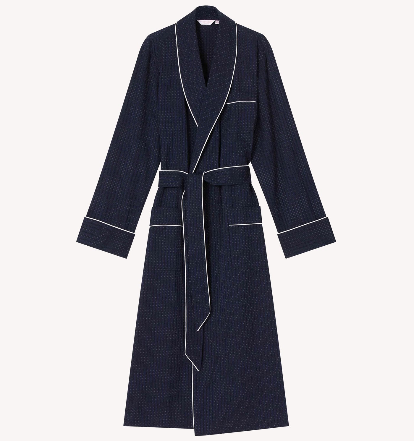 Derek Rose Stripe and Dot Robe in Royal Navy