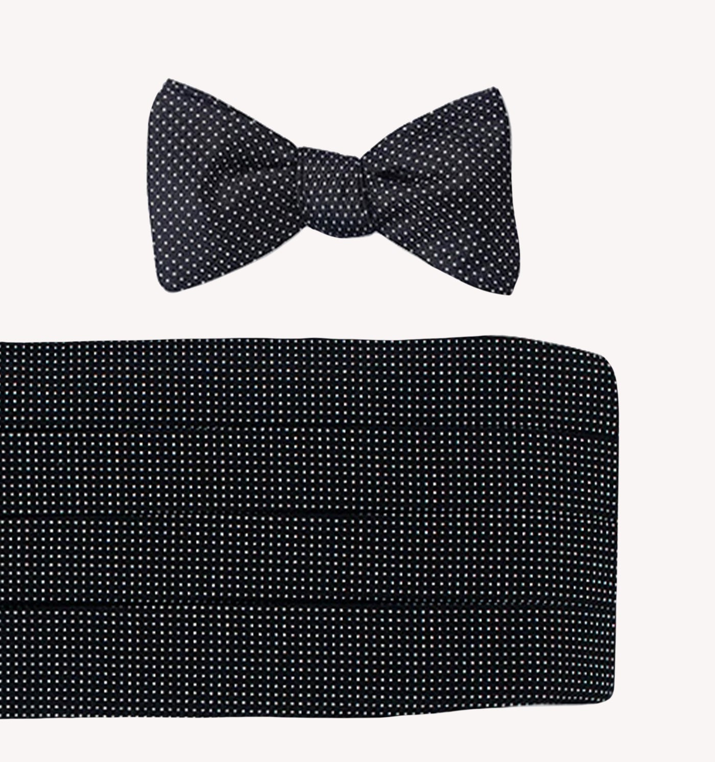 R. Hanauer Cummerbund Set in Polka Dot Black